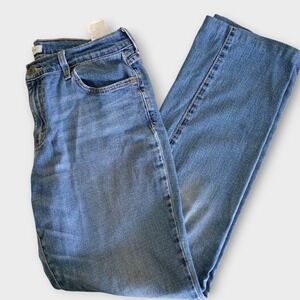 Levis 505 Straight Leg Jeans Womens Sz 12 Classic‎ Casual Med Wash Faded Hemmed